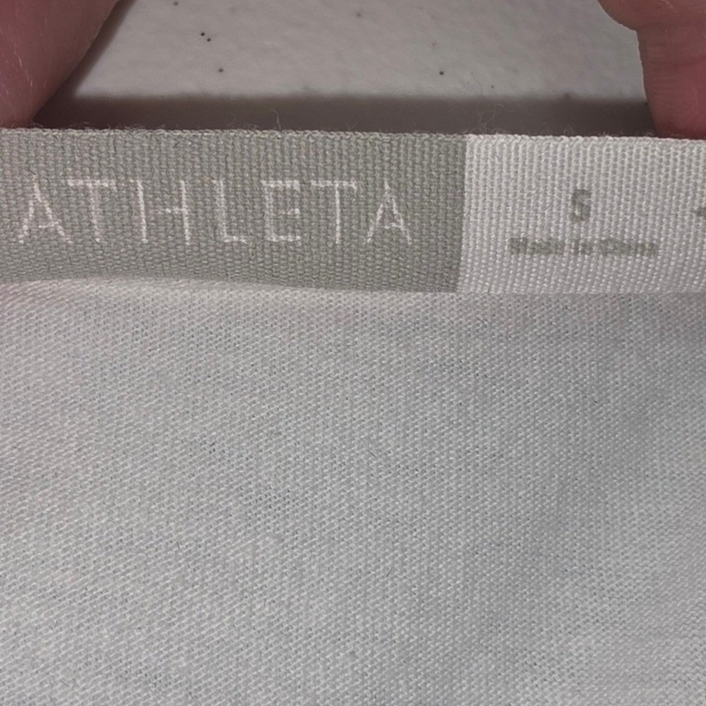 Athleta Blue Layered V-Neck Long Sleeve Cotton Top Embroidered Back Size S 45263 - Picture 3 of 5